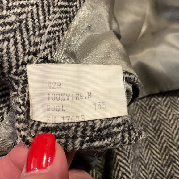 Vtg Harris Tweed Sport Coat Sz 42R Black Gray Handwoven 100% Scottish Wool - Picture 4 of 8